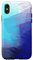 Hülle für iPhone X/XS Blau Türkis Pinselstriche Abstrakte Kunst