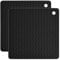 Flintronic Silicone Trivet for Hot Pots and Pans, 2 Pack Multipurpose Heat Resistant Mat, Flexible Silicone Trivets, Heatproof Square Mat for Kitchen Cooking and Dining (Black)