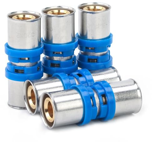 LTWFITTING Lot de 5 raccords à compression - 20 mm - Pour tuyau composite multicouche - Avec joints d'étanchéité