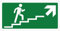Pubblimania Escalera subida a la derecha salida de emergencia | Cartel de aluminio compuesto 3 mm exterior-interior (escalera derecha subida, 1 unidad)