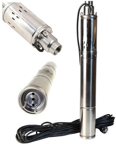 Pompa d'Acqua Sommergibile 3 DEEP 1800 (250 W, 1800 l/h, Prevalenza Max. 70 m) - Pompa Sommersa per Pozzi - Pompa per Acqua in Acciaio Inox - Usage per Piscina Giardino Orto