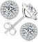 KRKC Halo Moissanit Ohrringe für Damen, Diamant Ohrstecker 2 Karat, 925 Silber Weißgold vergoldet VVS1 D Farbe, Nickelfrei Schmuck Geschenk für Frau Mutter Freundin Sie