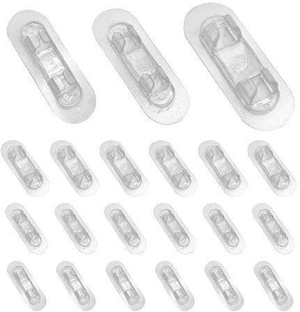 ONEBO 50 Unidades de Organizador Cables, Sujeta Cables Adhesivo con 3 Tamaños de Apertura, Abrazaderas de manguera autoadhesivas, para Cable Management en el Hogar y la Oficina(Transparente)