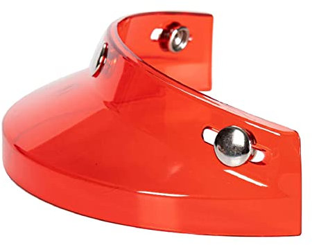 Geardeangloow Visiera per casco a 3 bottoni per casco, con 3 bottoni, colore rosso trasparente, 20 x 10 x 5,5 cm