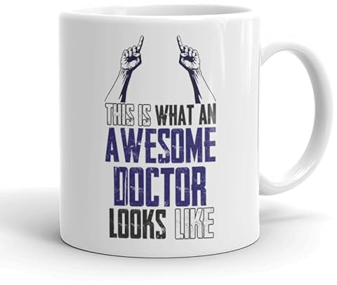 VIROSA Funny Doctor Mug – “This is What an Awesome Doctor Looks Like” – Gift for GP, Surgeon or Medics – 11oz Ceramic Coffee Cup