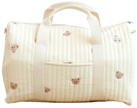 TIAASTAP Puffer Wickeltasche Kliniktasche Geburt Krankenhaustasche Baby Teddy Tasche, Groß Reisetasche Handgepäck Weekender Saunatasche Diaper Bag Baby Taschen für Mama