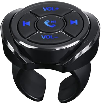 Mando a distancia del volante – Controlador de música inalámbrico, botón de audio, receptor de radio portátil, clip de montaje universal | accesorio de coche práctico para control de conducción de na