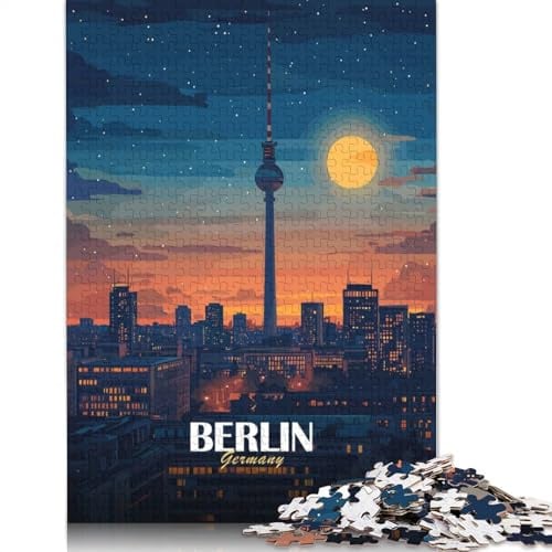 Berlin-Stadtbild bei Nacht – 1000-Teile-Puzzle für Erwachsene ab 18 Jahren – Lernspiel – 38 x 26 cm