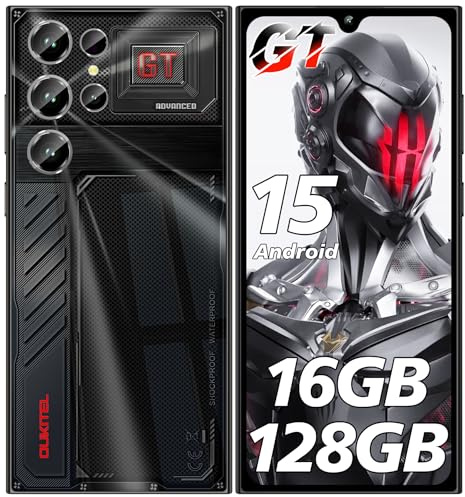 OUKITEL C61 GT Smartphone 2025, 16GB+128GB/1TB Telefono Cellulare, 6.88 HD+ Cellulari, 5150mAh smartphone gaming, 13MP+5MP Cellulari e Smartphone, Dual SIM/Face ID/Fingerprint, Nero
