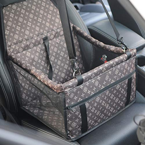 GUOYI® Wasserdicht Atmungsaktiv Haustier Auto Matte - Sicherheit Doppelt Schicht Verdickt Tragen Tasche Reisen Kissen (Braun)