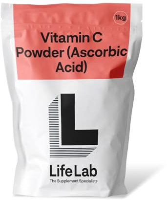 LifeLab Vitamin C Powder 1kg - Pure Ascorbic Acid for Immune Support, Antioxidant Protection - Vegan, Non-GMO - Supports Overall Immune Health