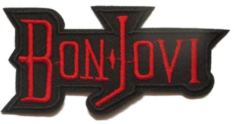 Hotrodspirit – Patch Gruppe Hard Rock Bon Jovi schwarz rot 8 x 4 cm Aufnäher zum Aufbügeln