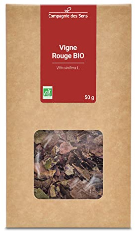 Vigne rouge (Feuilles) BIO - Plante en vrac pour infusion - 50g - Tisane - garantie sans colorants ni conservateurs, 100% BIO