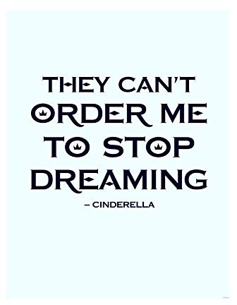 Disney Wandbild von Komar | Cinderella Quote | Kinderzimmer, Babyzimmer, Dekoration, Kunstdruck | Größe 40x50cm (Breite x Höhe) | ohne Rahmen | WB018-40x50