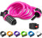 Opaza Bike Lock with 5-Digit Code, 1.2 m/4 ft Bicycle Lock Lightweight & Security Combination Cable Lock for Bicycle, Mountain Bike, Scooter - Pink