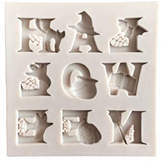 Durable Halloween Buchstaben Silikon Backform Non-Stick Fondantform für Kuchen Fondant Schokolade