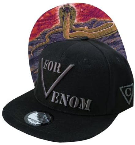 Capiche [99+ VARIATIONEN] Snapback Cap - Kappe - Baseball - Mütze - Herren - Schwarz - Cobra - Schlange - Dschungel - Tier - [Venom] The Cobra