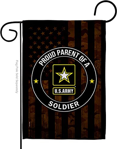 Simlayton US Army Stolze Eltern Flagge Garten Hof Banner United State American Military Veteran Doppelseitiger Premium Stoff Outdoor Farmhouse Veranda Patio Dekorative 30,5 x 45,7 cm