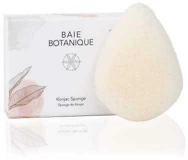 Baie Botanique Tränentropfen-förmiger Konjac Schwamm - Umweltfreundlicher, sanfter Gesichtsreinigungs- und Peeling-Schwamm, 100% Natürlich