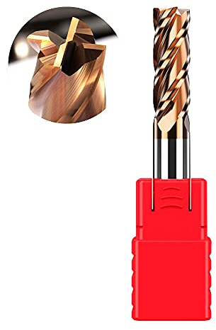 ASNOMY 1PC HRC55 Molino de extremo cuadrado de carburo, molino de extremo de carburo de micro grano para metal duro, 4 flautas de fresadora, AlTiN recubierto de CNC Fresas - 6 mm