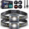 Aennon Lampe Frontale Rechargeable (Lot de 2) - 220 Lumens -, Batterie de 30 Heures - Lampe Frontale Étanche à LED pour le Camping, la Randonnée - Phares de 150m de Vision pour la Tête
