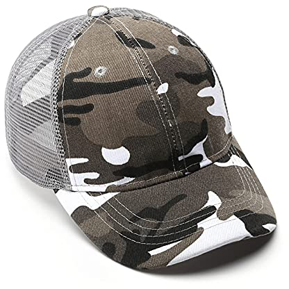 Baseballmütze Junge Mesh Baseball Cap Baumwolle Atmungsaktiv Netzhut Verstellbar Schirmmütze Anti-UV Sonnenschutz Basecap Sporthut Camouflage Kinderhut Outdoor Sport Schirmkappe für 4-8 Jahre Kinder