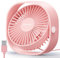 EasyAcc USB Ventilator, Mini Ventilator, Leise USB Tischventilator mit 2 Jahre Garantie, Starker Exquisit Lüfter und 3 Geschwindigkeiten, 360 Grad Drehung Desk Fan für Schreibtisch,Zuhause,Büro - Rosa