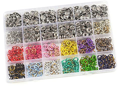 280 Set 14 Farben Jersey Druckknöpfe Metall Druckknöpfe Φ9.5mm Für DIY Basteln Baby Kinder Kinderbekleidung,Kleidung Taschen,Handgemaakt