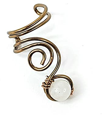 Ear Cuff Vortex mit Mondstein Antikbronze für das LINKE OHR Ohrklemme Ohrschmuck Ohrmanschette kein Piercing