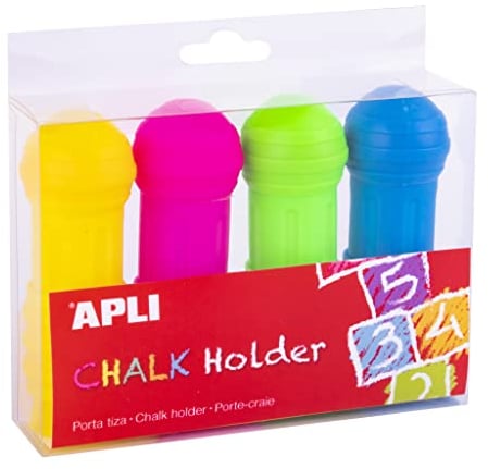 Apli 19026 - Lot de 4 porte-craies ajustables pour craies Jumbo de Ø 25 mm