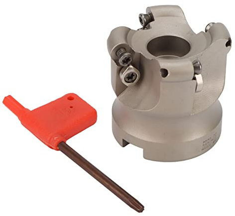 Cabezal de fresado frontal, cabezal de fresado frontal de 4 flautas Herramienta de corte de fresado de torno CNC compensado en espiral para inserto APMT1204, rigidez fuerte y buen efecto de procesamie