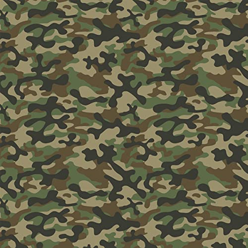 Camo-Polsterstoff für Stühle, Sofa, Couch, wilder Camouflage-Stoff für den Außenbereich, Meterware, Natur-Bauernhaus-Dekostoff für Polsterung und Heimwerkerprojekte, 920 x 150 cm, Grün-Braun