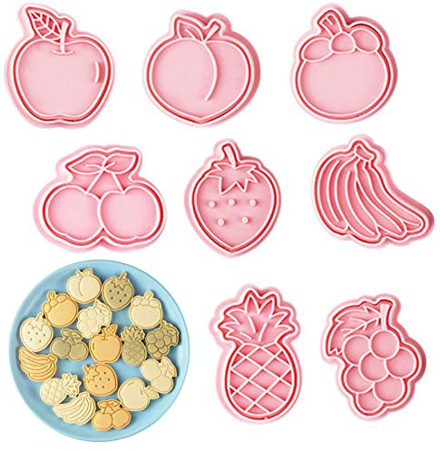 Emporte-pièce en forme d'ananas, de fruits pour enfants – Mangoustan, poire, pêche, banane, ananas, pommes, cerises, moule à biscuits pour décoration de gâteaux de fête A/a