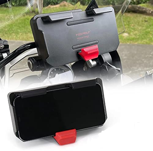 Halifu Für BMW R1300GS R1200GS R1250GS ADV F900R F900XR S1000XR F700GS F750GS F800GS F850GS ADV CRF1000L Motorrad-GPS-Telefonhalterung, kabelloses Schnellladen, Navigationshalterung, Ständer,