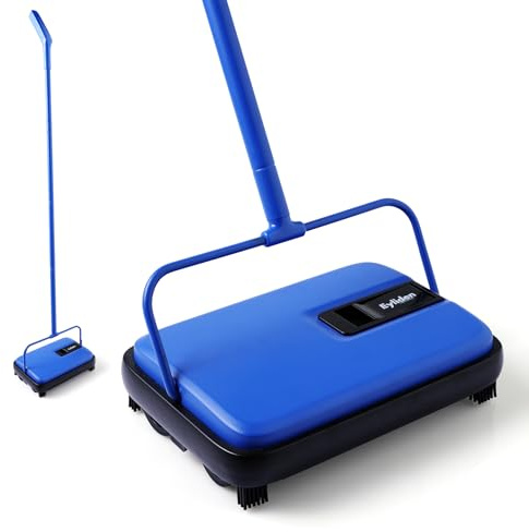 Eyliden Teppichkehrer, Mini-Größe, leicht, handgedrückt, kein Lärm, nicht elektrisch, einfaches manuelles Kehren, automatischer kompakter Besen nur für Teppichreinigung, (FD-13)