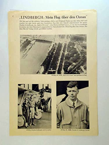 Mein Flug über den Ozean - Charles A. Lindbergh - Presseheft