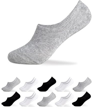 Occulto Damen Füsslinge 10er Pack (Modell: Susi) Weiß-Grau-Schwarz 39-42