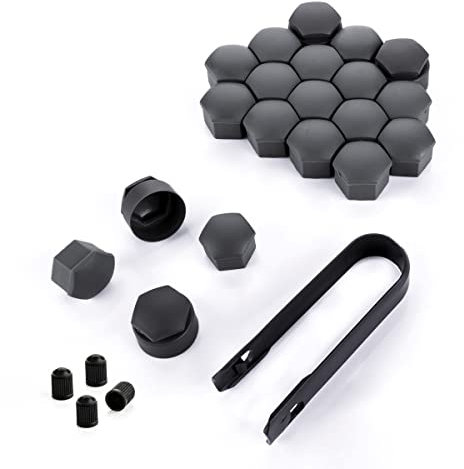 LST 20x Sechskant Radschraube Abdeckkappen Set 17 mm Anthrazit Anti-Diebstahl