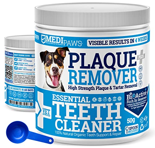 MediPaws® Plaque Off Remover Dogs 50g For Dog Teeth & Bad Breath | Just Add To Dog Food - No Need For Dog Toothbrush or Dog Toothpaste | Remove Dog Bad Breath & Plaque Remover For Dogs, Cats & Pets