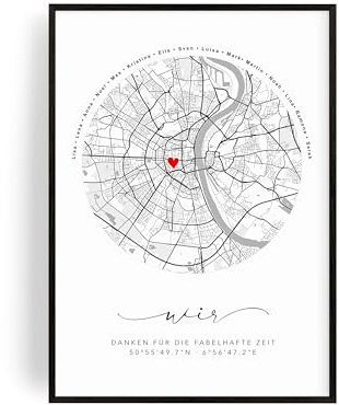 Artower Abschiedsgeschenk | Koordinaten Bild Wir | Geschenk Idee für Abschied Einweihung Einzug Valentinstag Hausbau Hochzeit Richtfest Jahrestag Umzug | Bilder Wohnzimmer Deko