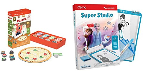 Osmo - Pizza Co. - Ages 5-12 - Communication Skills & Math - Learning Game & Super Studio Disney Frozen 2 - Ages 5-11 - Learn to Draw - For iPad or Fire Tablet