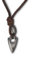 LOCAL LEAGUE Mens Leather Necklace with ARROWHEAD Metal Pendant Hunter Tribal Style Adjustable Distressed Brown Cord Thong for Men, Boyfriend, Surfer BEACH Surf Party Holiday Spear Festival