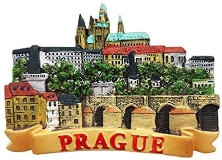 Kühlschrankmagnet in Prag, Tschechische Republik, Reise-Souvenir, 3D-Kühlschrankdekoration, Magnetaufkleber, Kühlschrank Magnete, handbemalt, Bastel-Kollektion