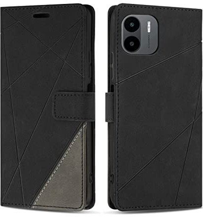SONWO Coque pour Xiaomi Redmi A1, Protection Housse Etui en Cuir PU Portefeuille Livre pour Xiaomi Redmi A1, Emplacements Cartes, Fonction Support, Noir