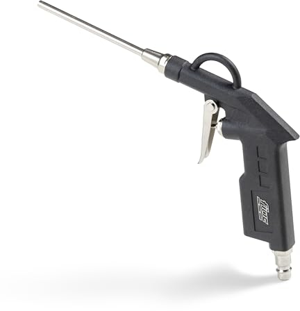 FIAC Pistola Aria Compressa con Ugello da 2mm, Pistola di Soffiaggio Compatta, Ugello a Canna Lunga Addizionale, Accessorio Compressori, Corpo in Alluminio, Pressione Max. 8 Bar, Nero