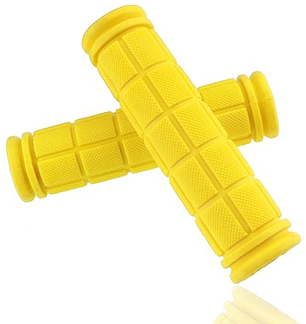 Fahrradgriffe für Kinder, Rutschfester Weichem Gummi Ergonomisch Fahrrad Griffe Lenkergriffe Handgriffe Lenker Griff für MTB Mountainbike Fahrrad (Gelb x 1 Paar)