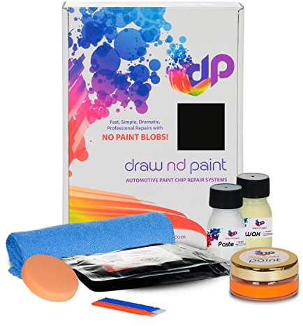 DrawndPaint Ausbesserungslack Lackreparaturset Kratzerentfernung Autolackreparatur Steinschlägen Kratzern am Auto Lackstift geeignet für VW, Farbe Deep Black Perleffekt - Lc9X, S