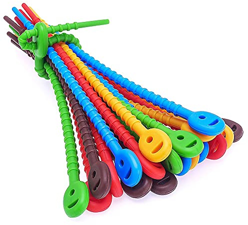 Aiwjeakh 20 Pieces Silicone , Durable Zip Fasteners, Bag Seal Clips, , Bread Ties, Twist Ties for Home Office