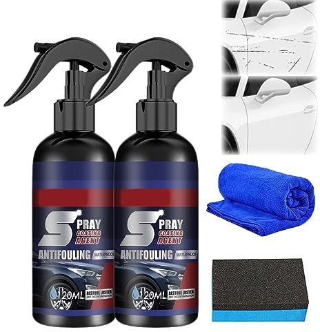 Multi-functional Coating Renewal Agent, 3 in 1 Ceramic Car Coating Spray, 3 in 1 High Protection Quick Car Coating Spray, Plastic Parts Refurbish Agent, Car Scratch Repair Nano Spray, 120ml (2Pcs)