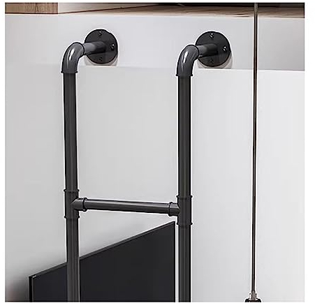 Schwarzer Ersatz für Etagenbettleiter, schmiedeeiserne Twin/Queen/Single-Size-Hochbetttreppe mit Beschlägen für Wohnmobil-Dachbodentreppen (Größe: 140 cm (55 Zoll))